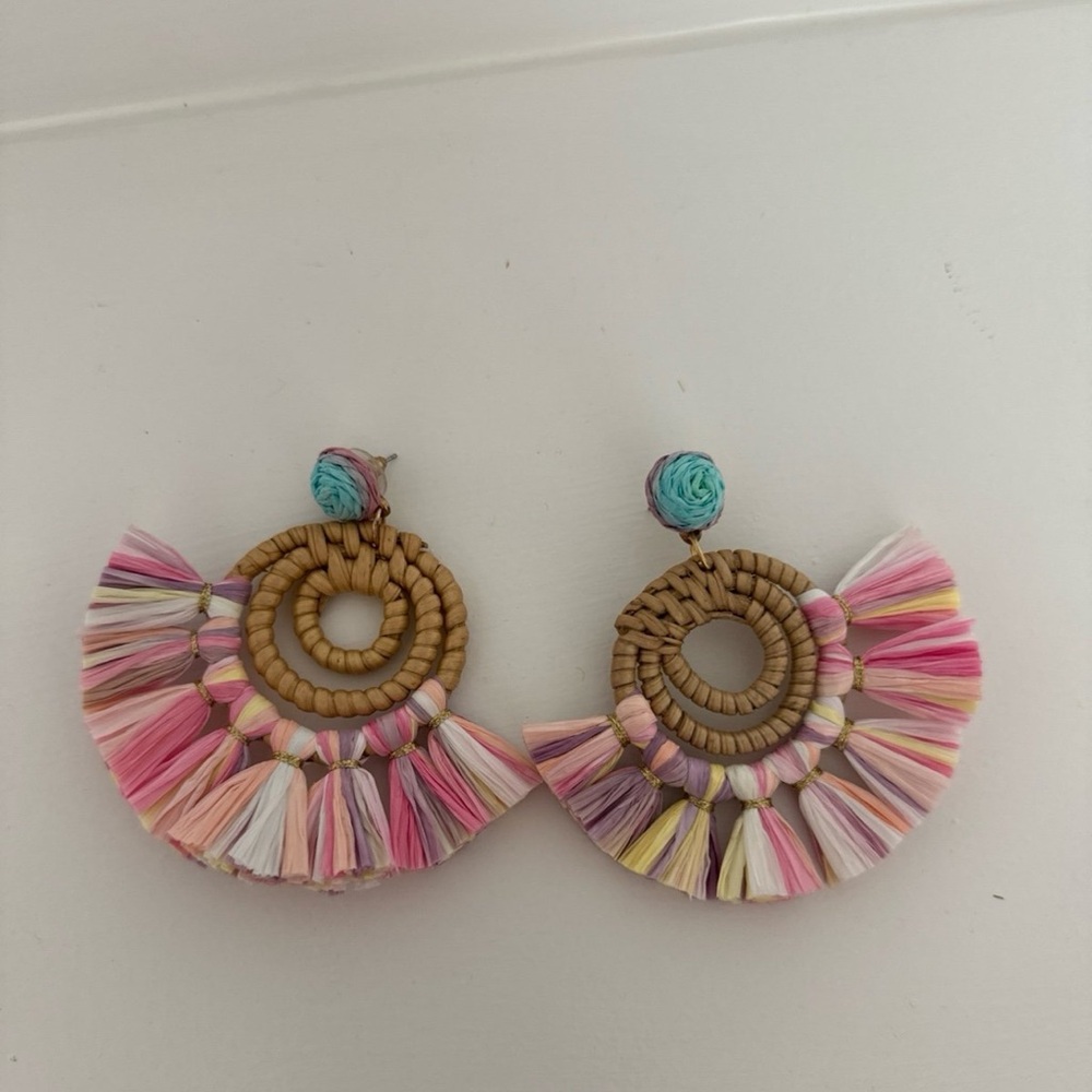 Colorful Tassel Hoop Earrings